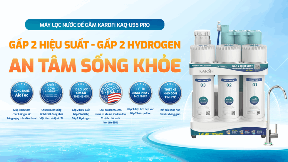 Máy lọc nước RO Karofi KAQ-U95 PRO